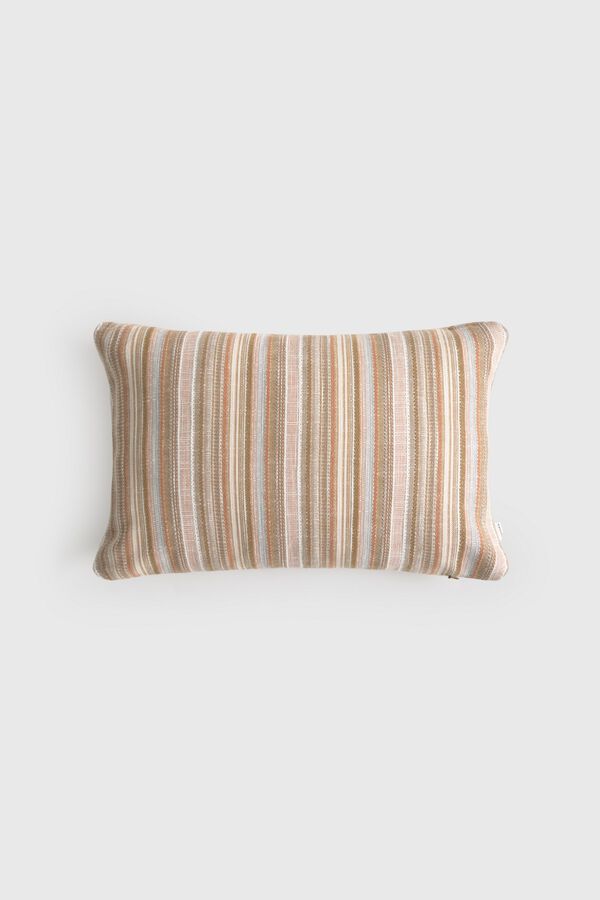 Textura Multicoloured cotton striped cushion case printed