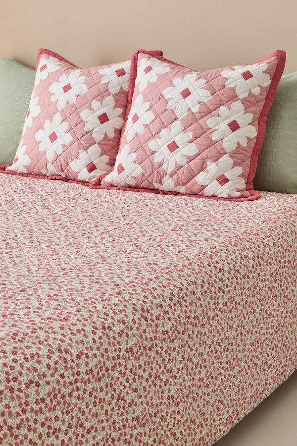 Textura Colcha Patchwork Flores pink
