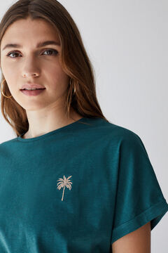 Womensecret Palm tree short-sleeved T-shirt green