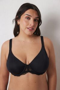 Women'secret Soutien-gorge r&eacute;ducteur en microfibre et dentelle noir REAL
