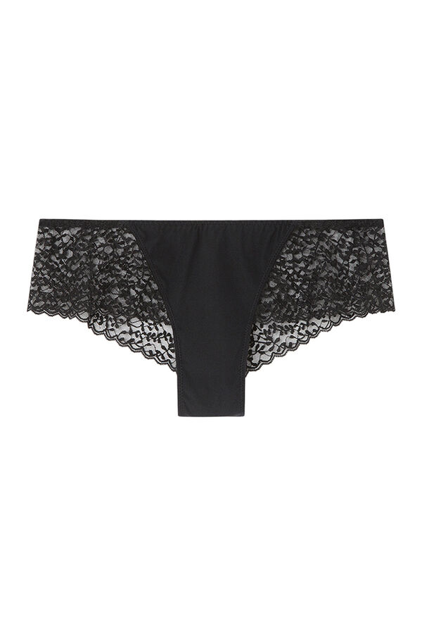 Buy women'secret Black Lace Wide Side Brazilian Panty 2024 Online