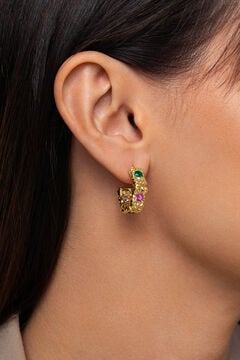 Womensecret Sand Colours gold-plated hoop earrings estampado