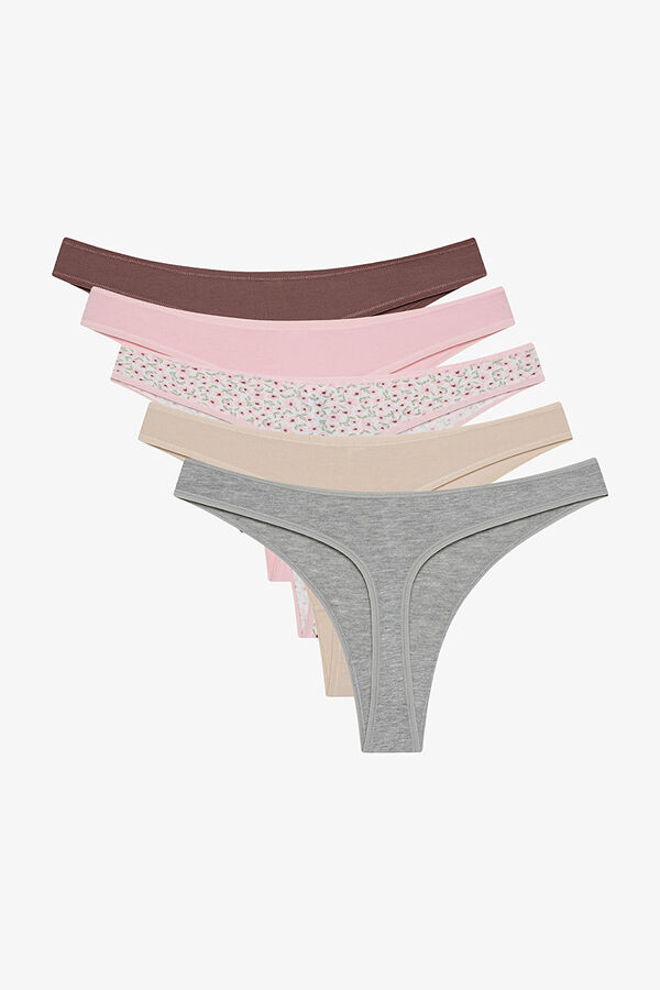 Penti Pack of 5 thongs printed