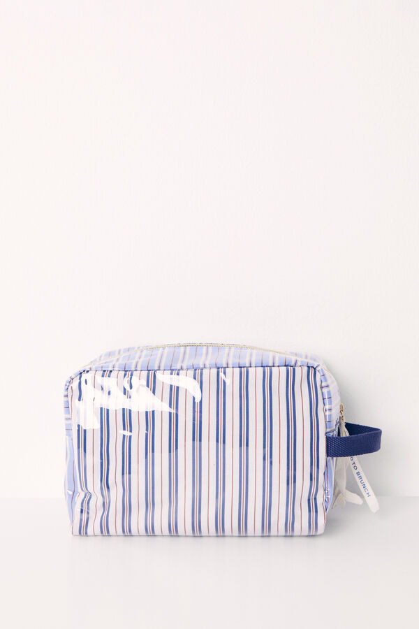 Womensecret Large striped print toiletry bag  blue