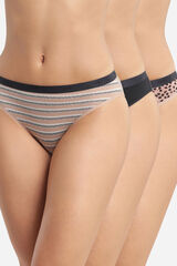DIM Pack de 3 bragas de algod&oacute;n el&aacute;stico estampado  estampado
