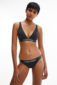 Womensecret Top triangular de algodão com cós distintivo da Calvin Klein preto