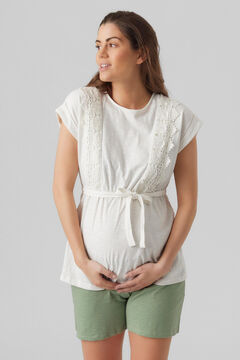 Womensecret Top aus Baumwolle Maternity und Stillzeit  Weiß