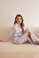 Womensecret Lilac satin classic pyjamas  Ljubičasta/Lila