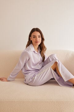 Womensecret Pyjama Hemdlook Satin Lila  Rosa