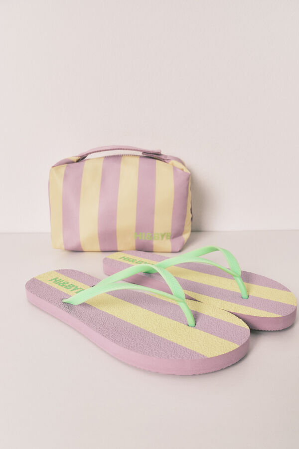 HI&BYE Lilac striped sandal pink
