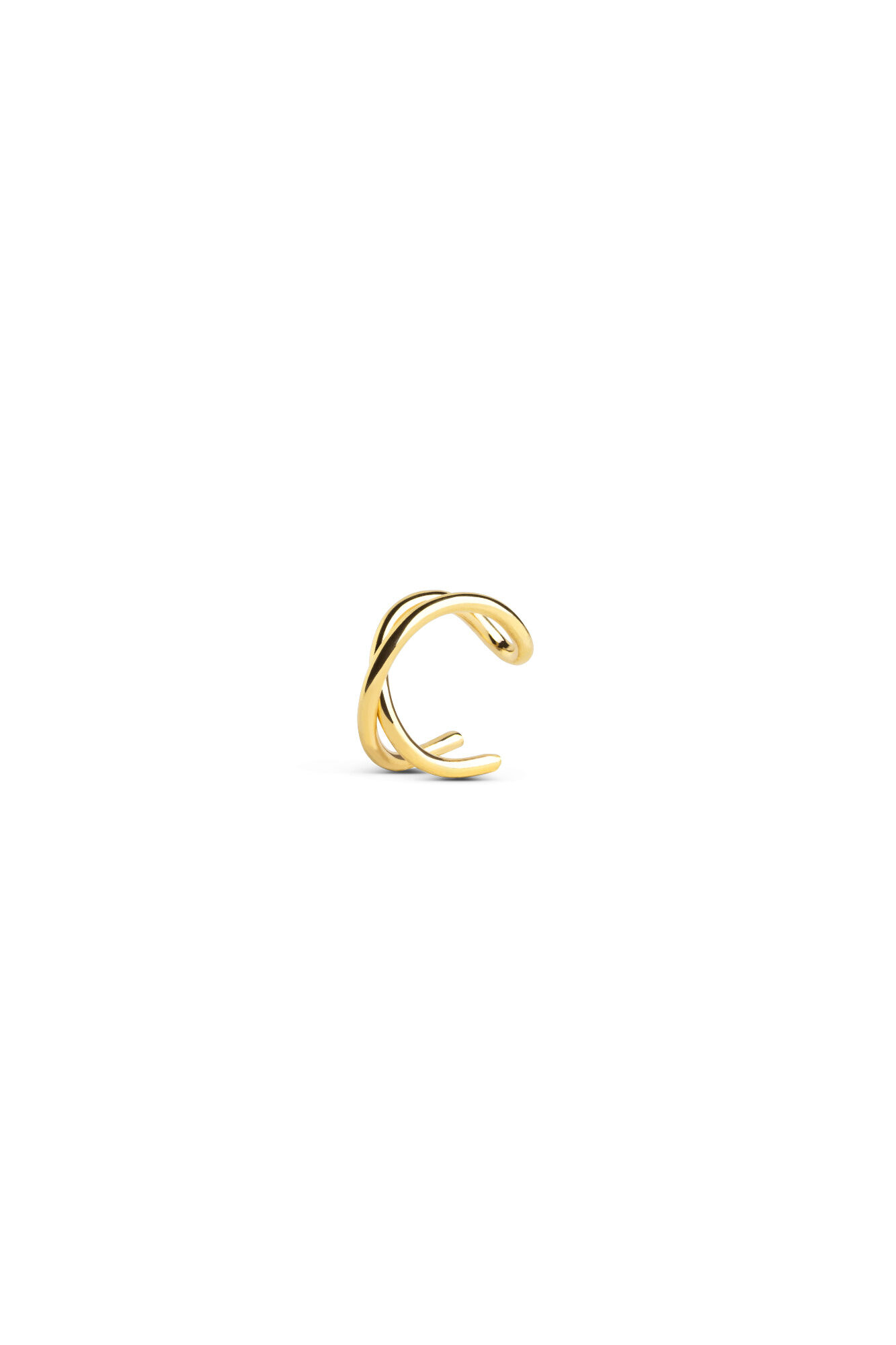 Singularu Silberner Ear Cuff Cross Anh&auml;nger vergoldet