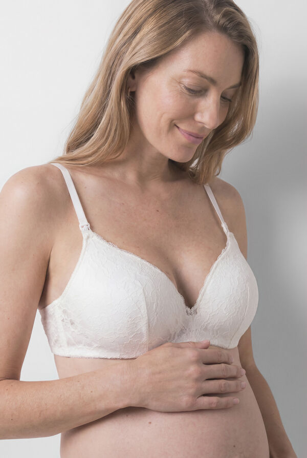 Women'secret White maternity padded lace triangle bra LOVELY white