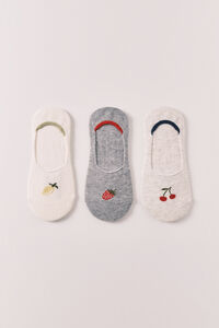 Women'secret Fruit print 3-pack no-show socks