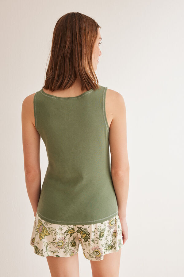 Womensecret Green cotton short pyjamas  printed
