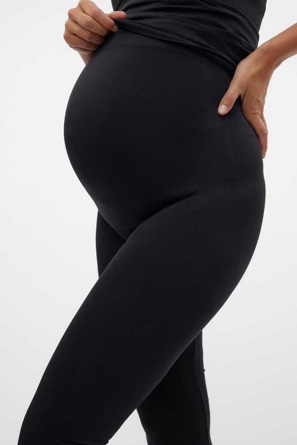 Mamalicious Lange Maternity-Leggings Schwarz