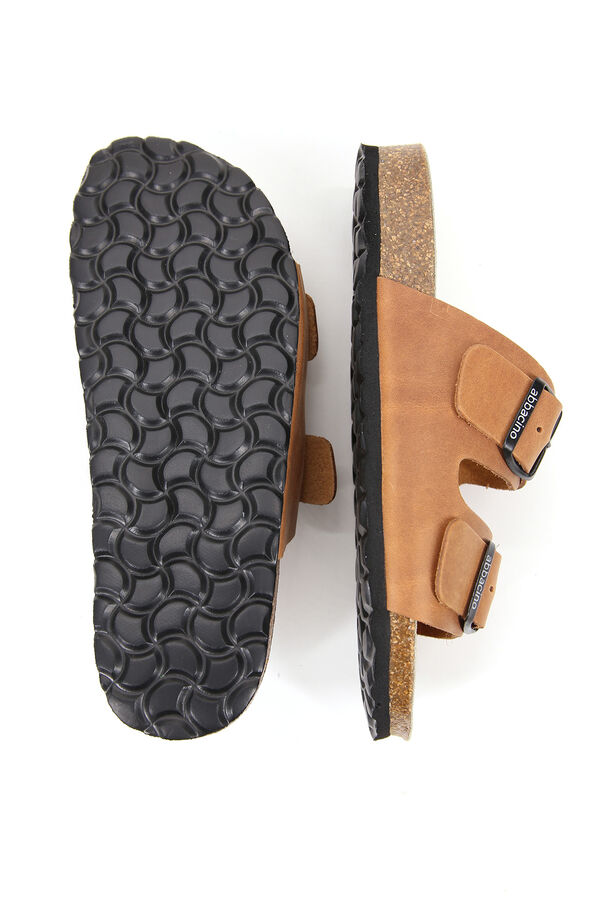 Womensecret Abbacino women's flat leather sandals nude
