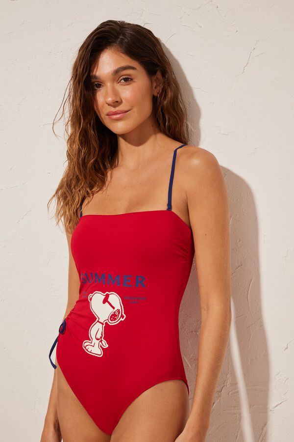 Womensecret Red Snoopy bandeau swimsuit Crvena