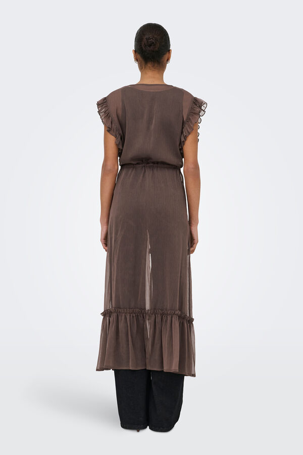 Only Brown semi-sheer caftan nude