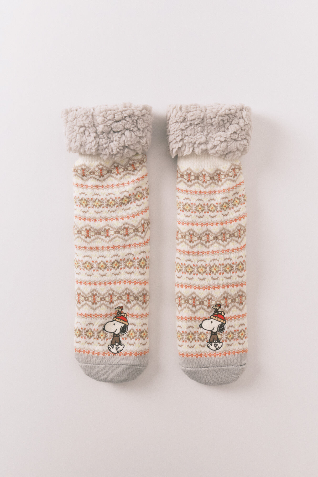Women'secret Long fur socks with Snoopy border print