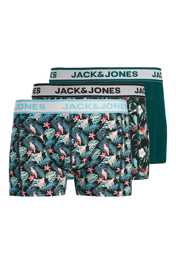 Jack & Jones Pack 3 B&oacute;xer combinado extampado negro