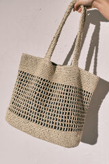 Women'secret Sac cabas en raphia orange nude