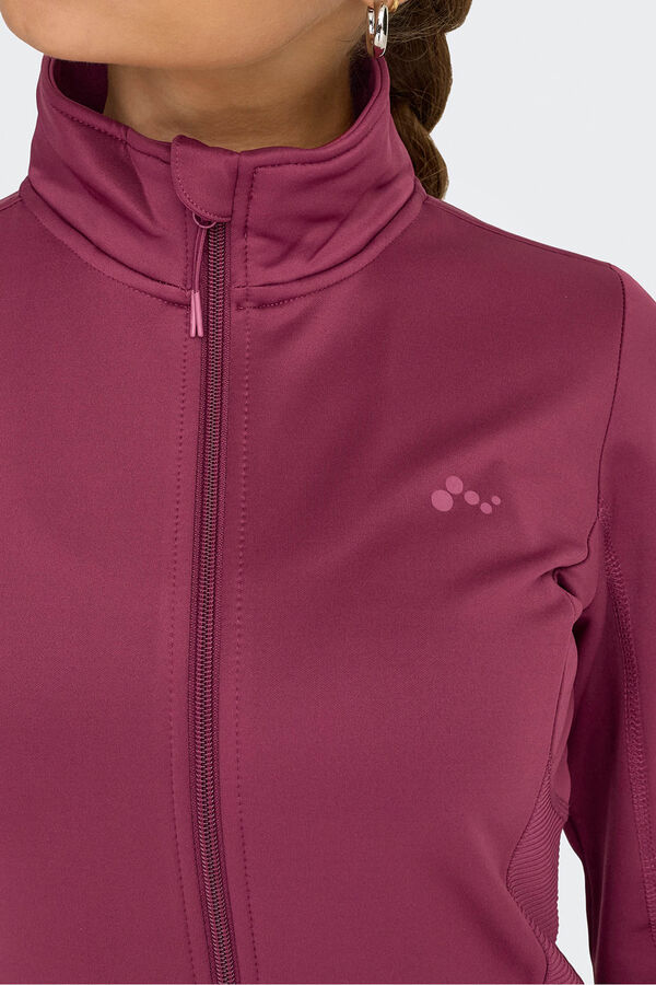 Only Play Chaqueta t&eacute;cnica cuello alto con cremallera morado/lila