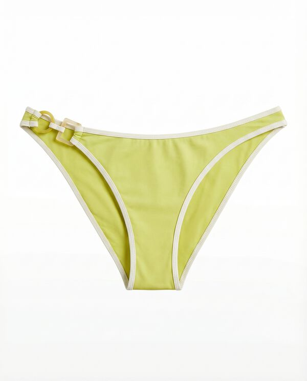 Women'secret Yellow semi-shiny Brazilian bikini bottoms printed