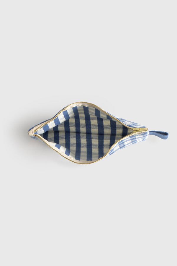 Textura Neceser cuadrito vichy azul