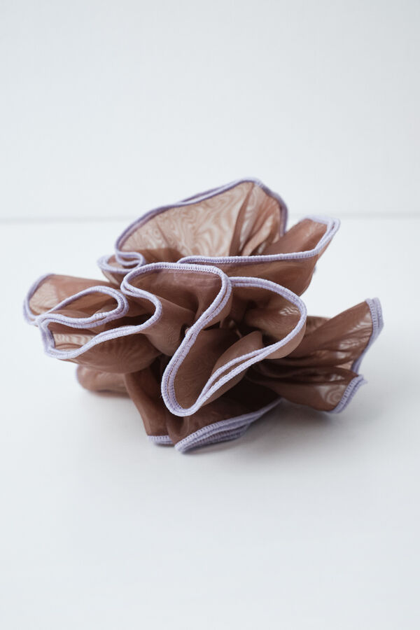 Women'secret Brown curly scrunchie nude