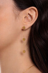 Womensecret Tiny Daisy gold-plated steel earrings Žuta