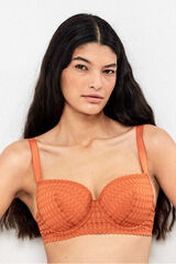 Gisela Full cup lace geometric bra red