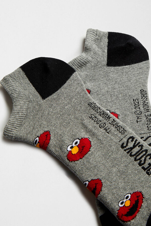 Besocks Meias Besocks meias de algodão orgânico da Vila Sésamo cinzento