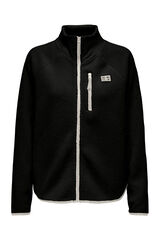 Only Play high neck teddy jacket black