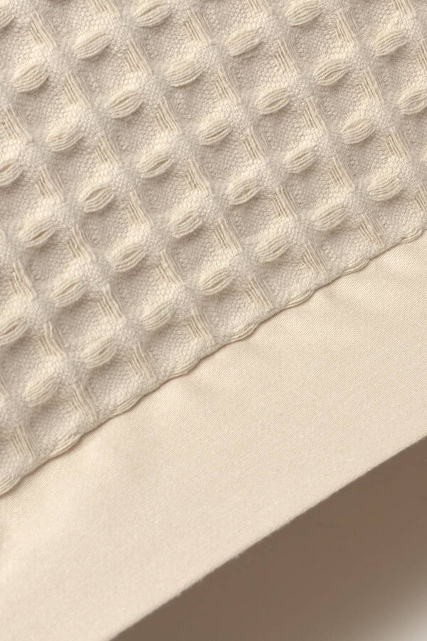 Womensecret Capa travesseiro 100% algodão ninho de abelha 55 x 55 cm. bege