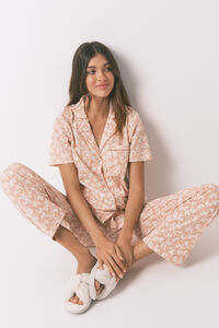 Women'secret Ko&scaron;ulja pidžama od 100% pamuka sa narandžastim cvetovima