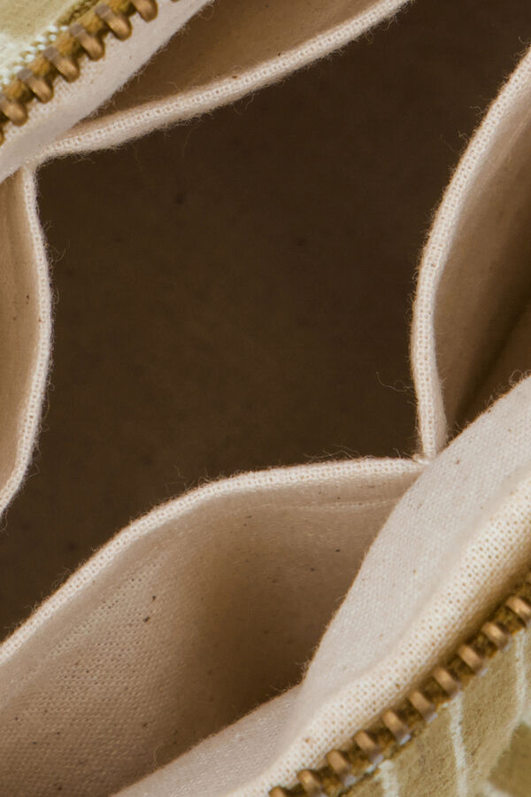 Meraki Neceser de maquillaje oliva oscuro estampado