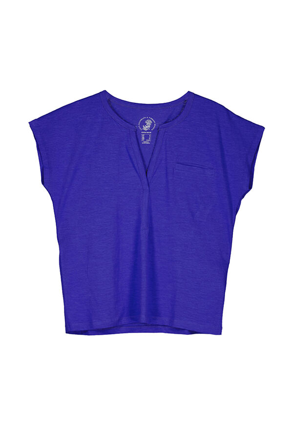 Womensecret Blue short-sleeved cotton top blue
