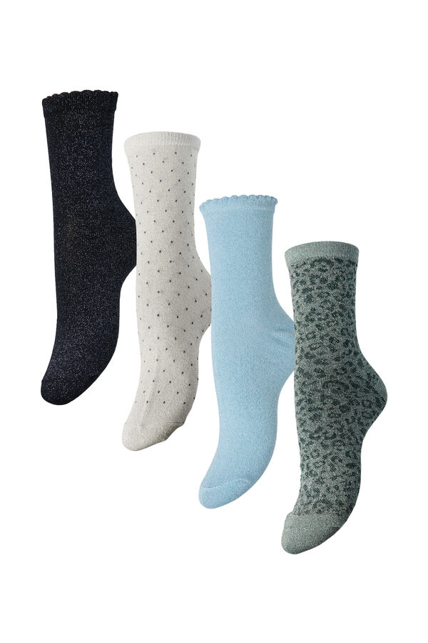 Pieces 4er-Pack Lurex-Socken multicolour