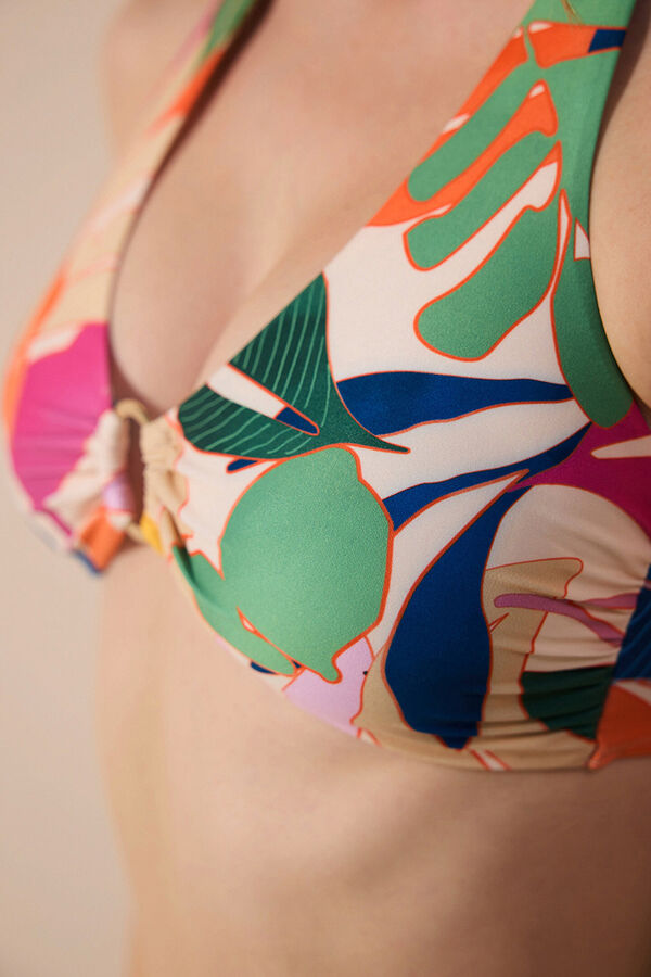Womensecret Printed halter bikini top rávasalt mintás