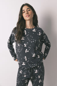 Women'secret Pyjama long en 100% coton gris El Principito