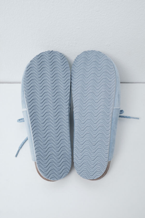 Women'secret Blue lined loafer slippers blue