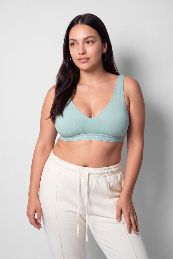 Women'secret Green microfibre halterneck bra FANTASTIC green