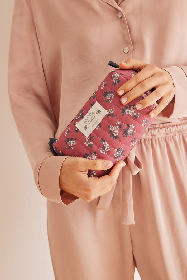 Womensecret Ružičasta toaletna torbica u obliku etuija s cvjetnim uzorkom Ružičasta