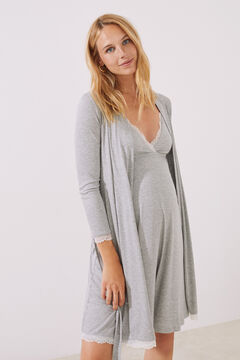 Womensecret Robe de chambre mi-longue « maternity » grise gris
