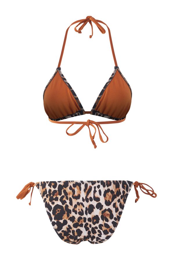 Trendyol Animal print triangle bikini set printed