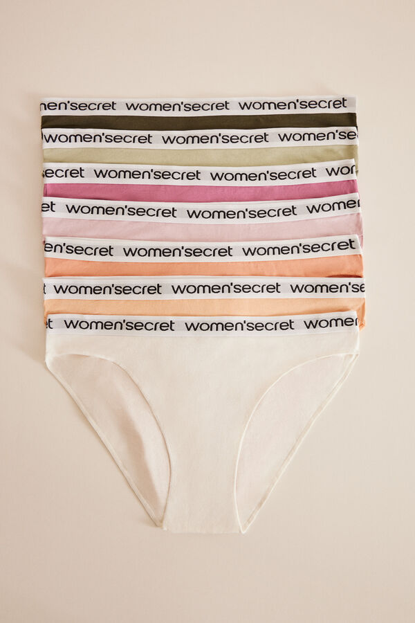 Womensecret Pack 7 braguitas algodón logo blanco