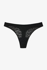 Penti Lace V Cut Normal Waist Thong Panties black