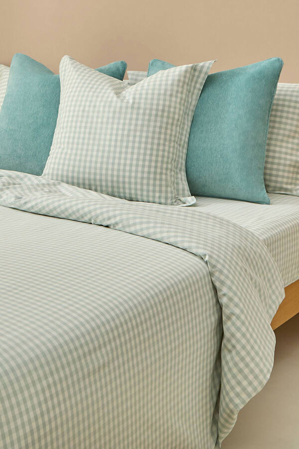 Textura Bettbezug mit Vichy- Hülle Blau