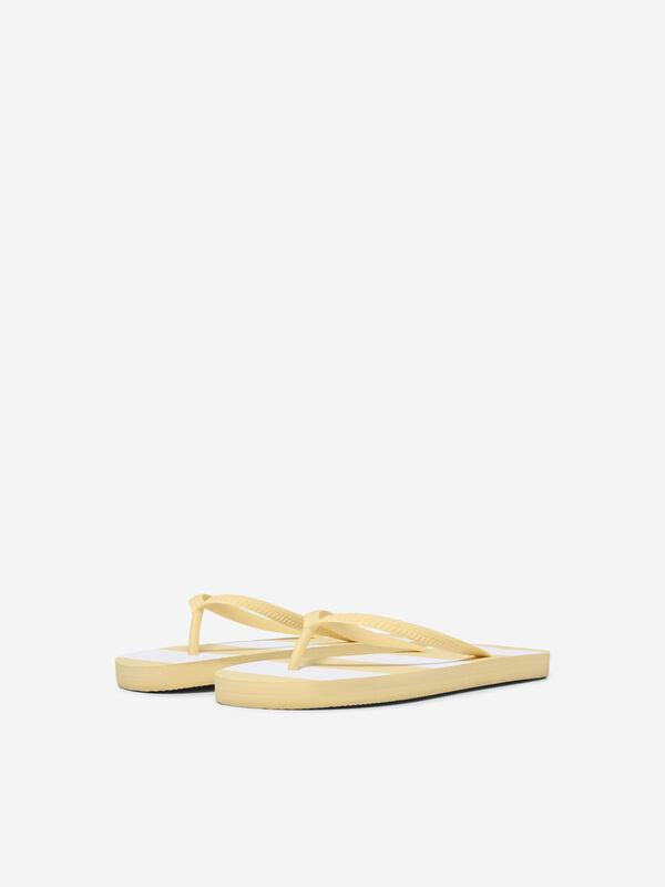 Only Yellow striped sandals printed