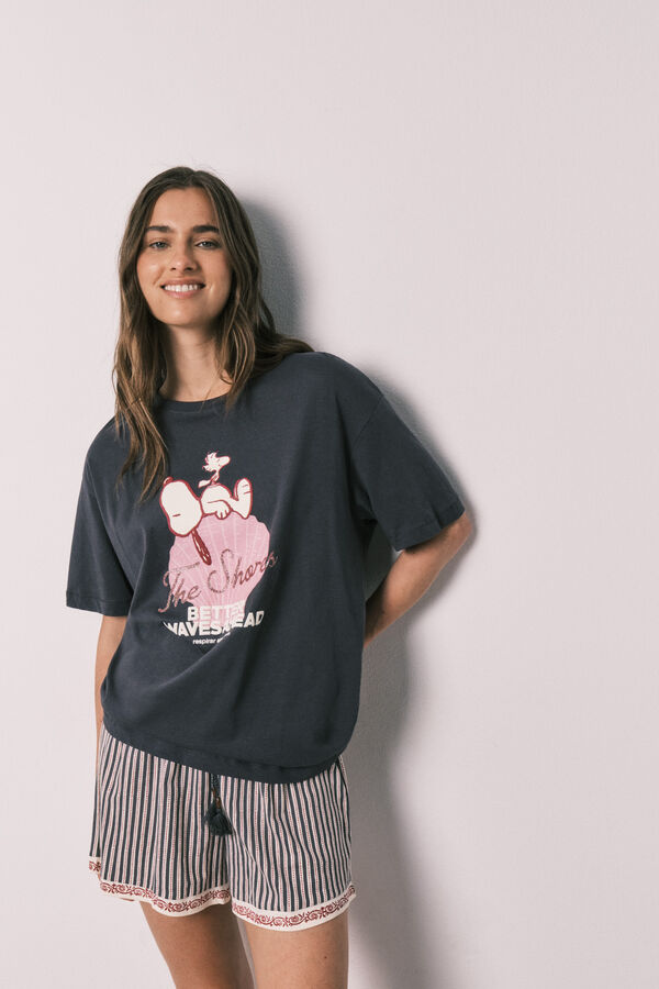 Women'secret Snoopy cotton short pyjamas grey